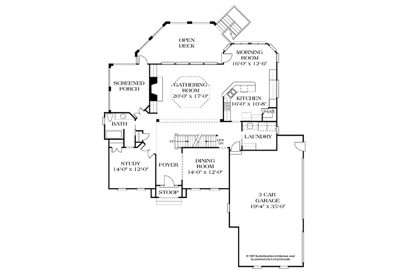 Home Plan - Floor Plan - Main Floor for Colonial House Plan #453-421 - 5 bed, 5 bath