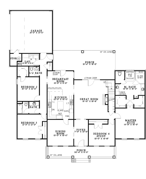 Dream House Plan - Classical Floor Plan - Main Floor Plan #17-2898