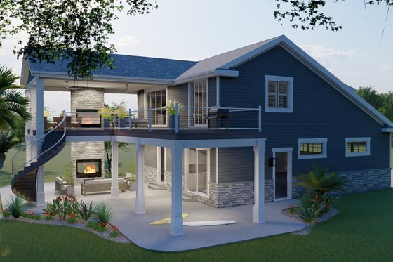Exterior - Other Elevation 2 for Traditional House Plan #1060-76 - 1 bed, 2.5 bath