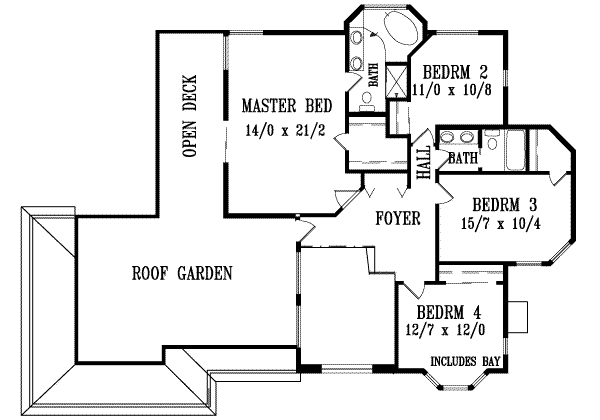 House Blueprint - Adobe / Southwestern Floor Plan - Upper Floor Plan #1-1128