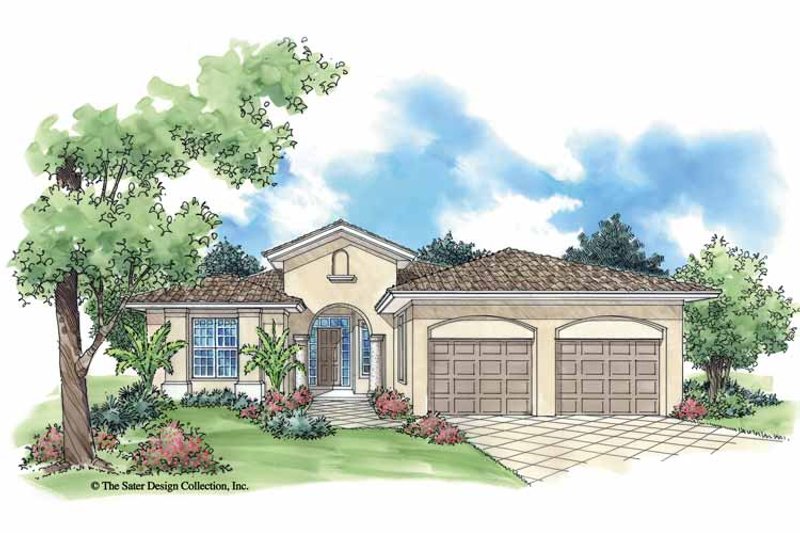 Home Plan - Exterior - Front Elevation 3 for Mediterranean House Plan #930-388 - 3 bed, 2 bath