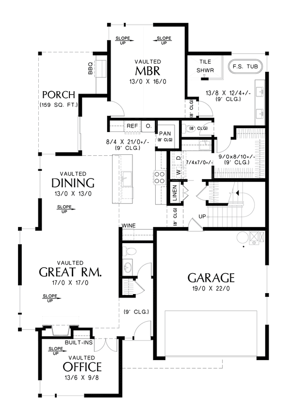 Contemporary Floor Plan - Main Floor Plan #48-1111