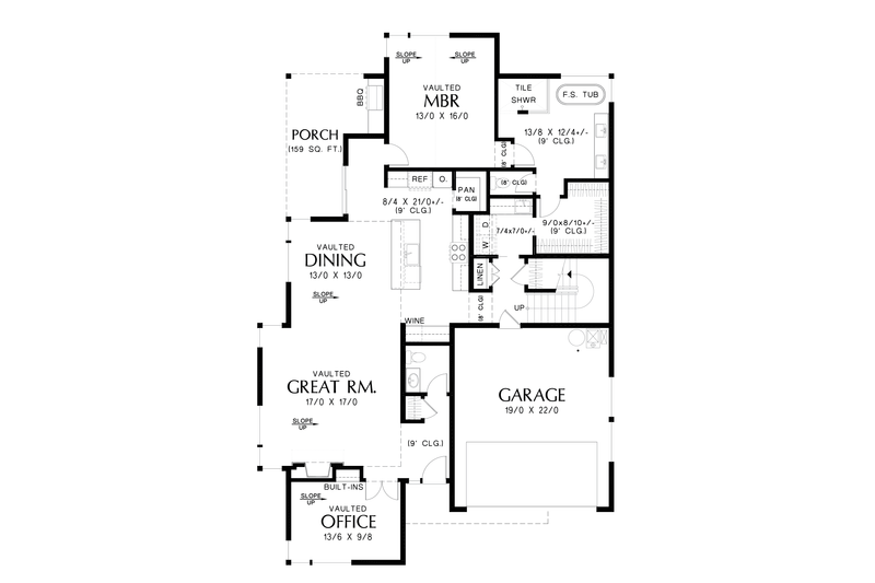 Architectural House Design - Floor Plan - Main Floor for Contemporary House Plan #48-1111 - 3 bed, 2.5 bath
