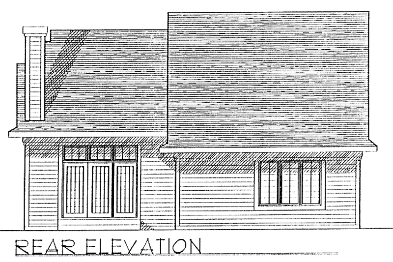 Home Plan - Exterior - Rear Elevation for Ranch House Plan #70-1304 - 3 bed, 2 bath