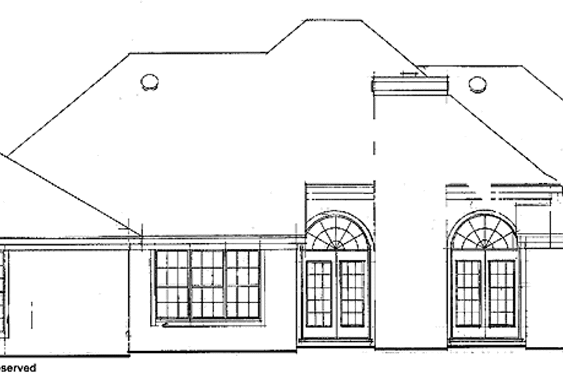 Home Plan - Exterior - Rear Elevation for Mediterranean House Plan #952-151 - 4 bed, 2 bath