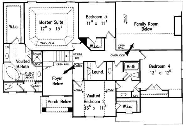 Dream House Plan - Traditional Floor Plan - Upper Floor Plan #927-74