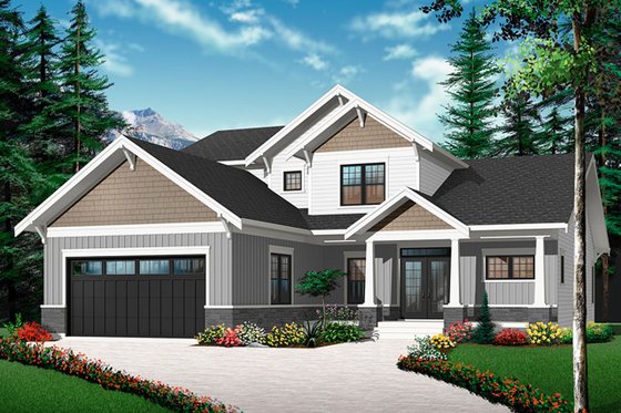 Exterior - Front Elevation 3 for Traditional House Plan #23-2548 - 4 bed, 3.5 bath