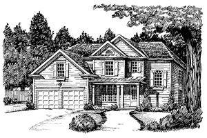Exterior - Front Elevation 3 for Country House Plan #927-589 - 4 bed, 3 bath