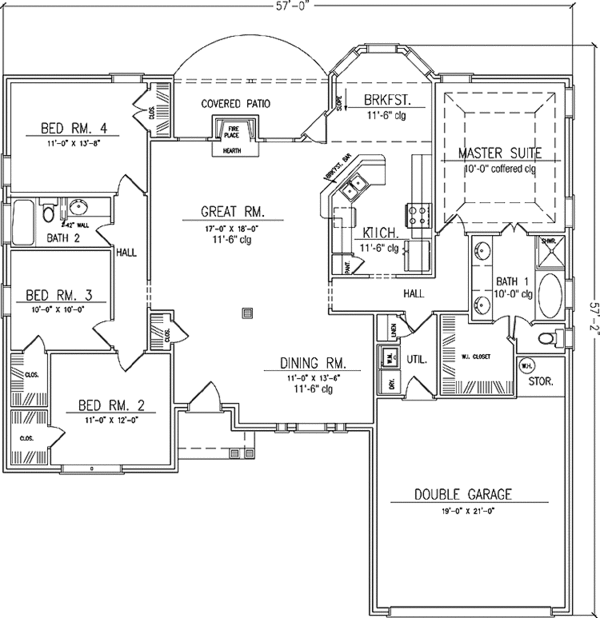 Dream House Plan - Traditional Floor Plan - Main Floor Plan #42-642