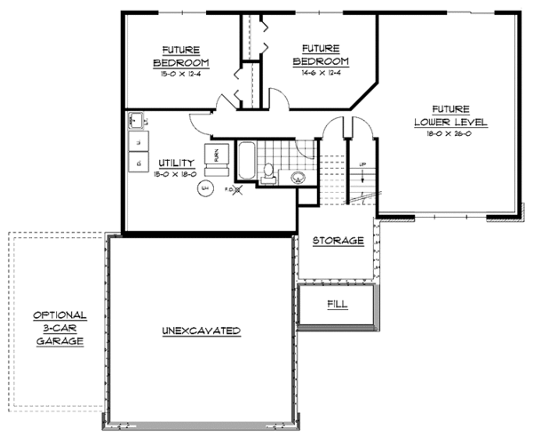 Home Plan - Contemporary Floor Plan - Lower Floor Plan #51-593