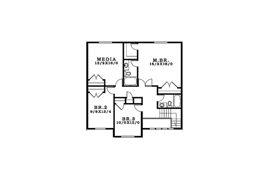 Floor Plan - Upper Floor for Craftsman House Plan #943-29 - 3 bed, 2.5 bath
