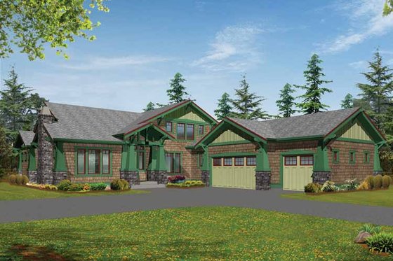Exterior - Front Elevation 3 for Craftsman House Plan #132-239 - 4 bed, 3 bath