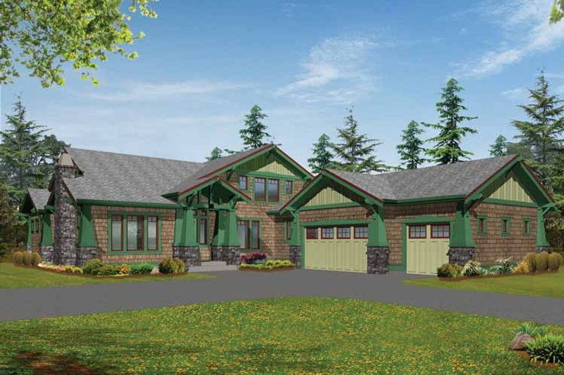 Home Plan - Exterior - Front Elevation 3 for Craftsman House Plan #132-239 - 4 bed, 3 bath