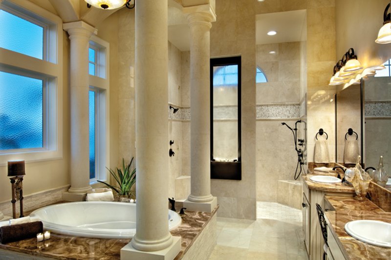 Architectural House Design - Interior - Master Bathroom for Mediterranean House Plan #930-442 - 5 bed, 6 bath