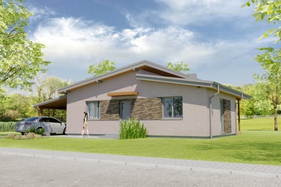 Exterior - Rear Elevation for Modern House Plan #538-17 - 3 bed, 1 bath