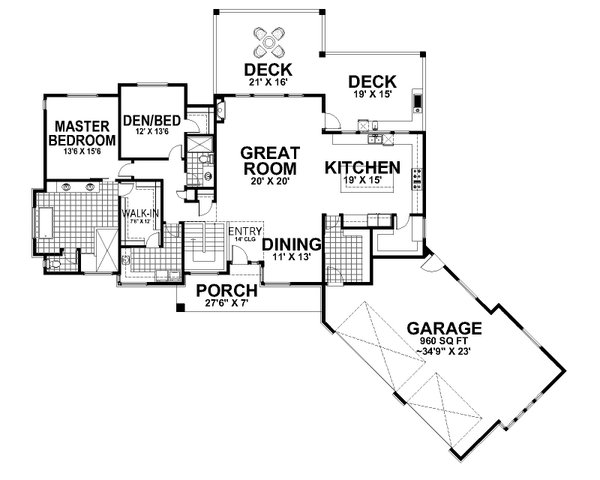 Contemporary Floor Plan - Main Floor Plan #112-225