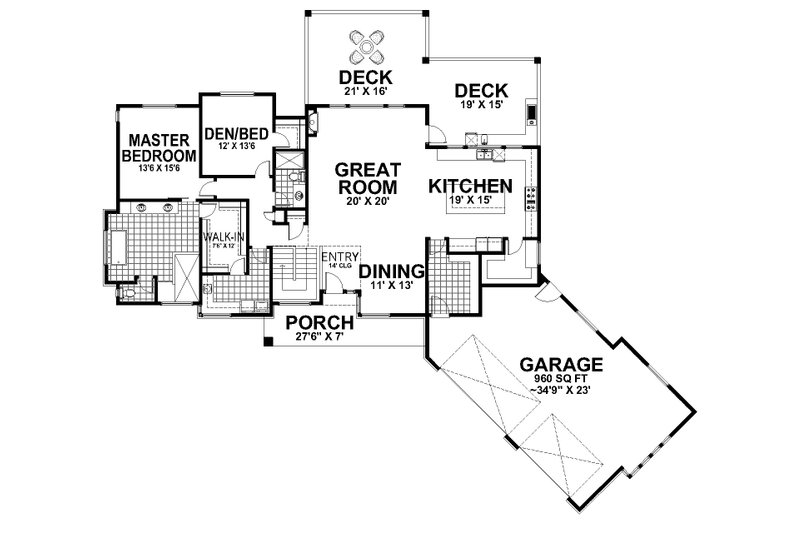 House Plan Design - Floor Plan - Main Floor for Contemporary House Plan #112-225 - 5 bed, 4 bath