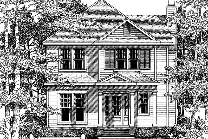 Home Plan - Exterior - Front Elevation 3 for Colonial House Plan #952-258 - 3 bed, 3 bath