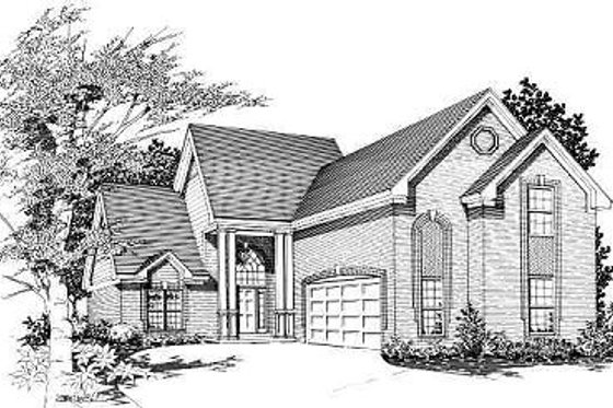 Exterior - Front Elevation for European House Plan #329-246 - 3 bed, 2.5 bath