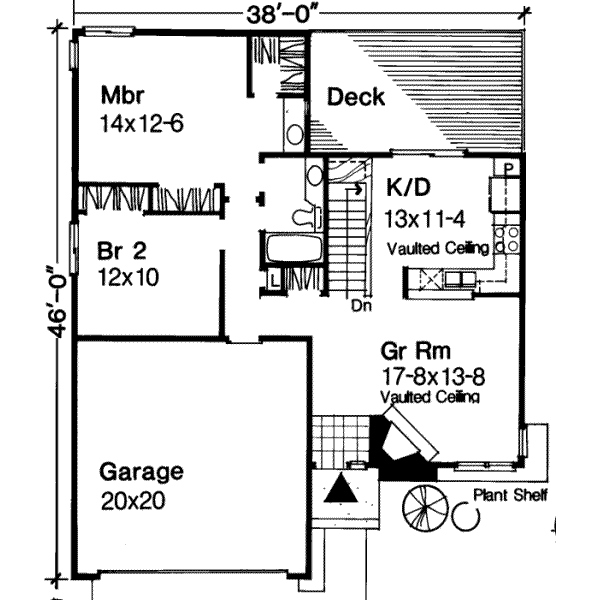 House Design - Ranch Floor Plan - Main Floor Plan #320-104