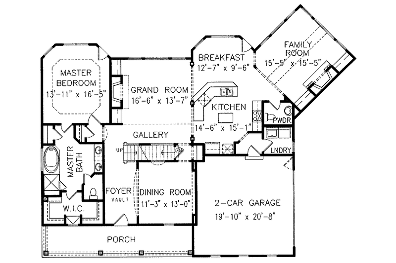 Home Plan - Floor Plan - Main Floor for Country House Plan #54-210 - 3 bed, 2.5 bath