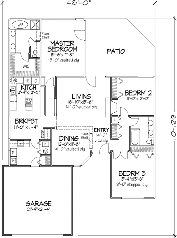 Dream House Plan - Prairie Floor Plan - Main Floor Plan #320-1109