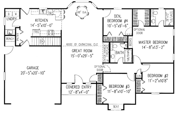 Home Plan - Colonial Floor Plan - Main Floor Plan #11-238