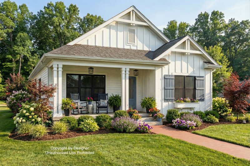 House Blueprint - Farmhouse Exterior - Front Elevation Plan #51-1483