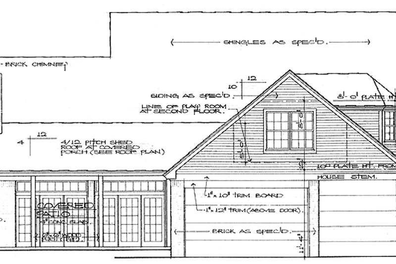 Dream House Plan - Exterior - Rear Elevation for Victorian House Plan #310-1111 - 4 bed, 3.5 bath