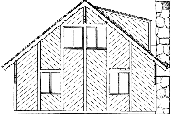 Exterior - Rear Elevation for Contemporary House Plan #72-542 - 5 bed, 2 bath