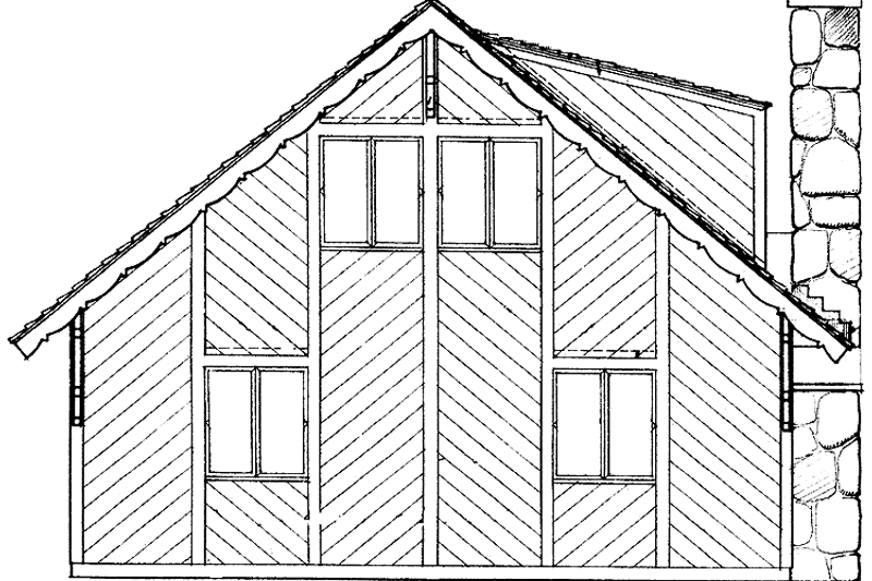 Home Plan - Exterior - Rear Elevation for Contemporary House Plan #72-542 - 5 bed, 2 bath