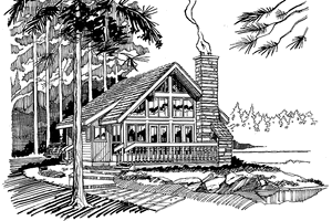 House Plan Design - Exterior - Front Elevation for Contemporary House Plan #47-653 - 1 bed, 1 bath