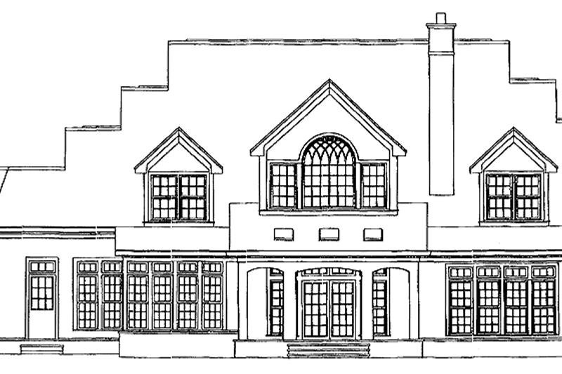 House Plan Design - Exterior - Rear Elevation for Colonial House Plan #71-148 - 4 bed, 4.5 bath