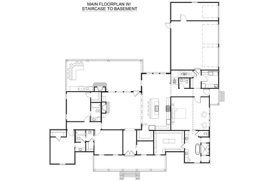 Floor Plan - Main Floor 1 for Farmhouse House Plan #1074-90 - 4 bed, 3.5 bath