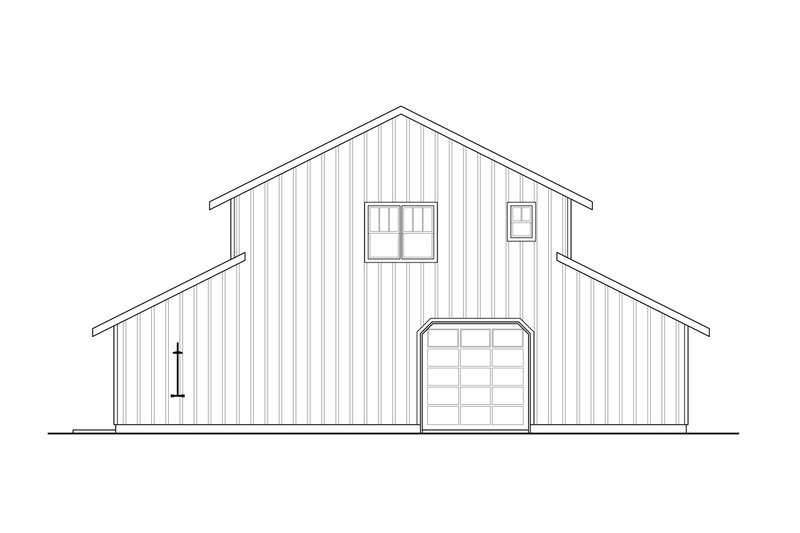 Home Plan - Exterior - Rear Elevation for Farmhouse House Plan #124-1316 - 2 bed, 3 bath