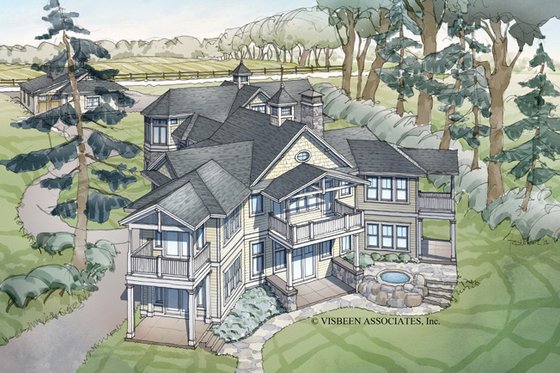 Exterior - Rear Elevation 4 for Craftsman House Plan #928-259 - 4 bed, 5.5 bath
