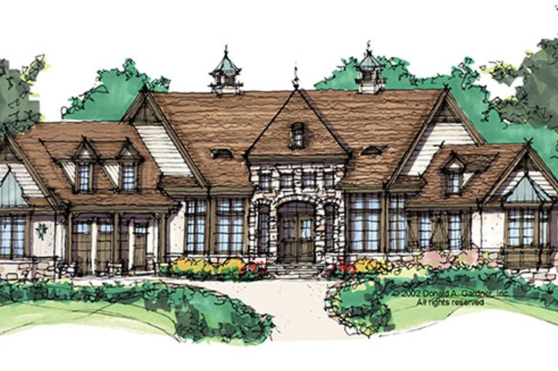 Home Plan - Exterior - Front Elevation 3 for European House Plan #929-941 - 3 bed, 3.5 bath