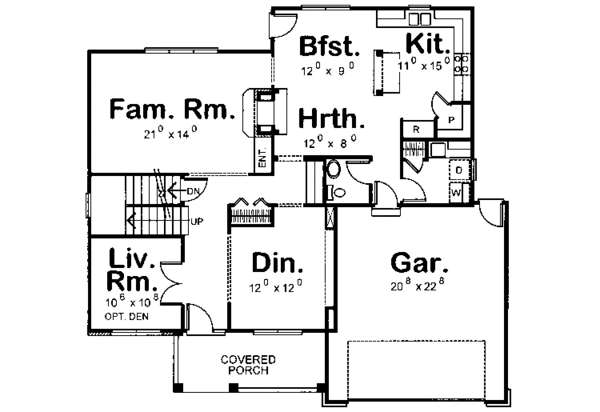 Home Plan - Traditional Floor Plan - Main Floor Plan #20-2232
