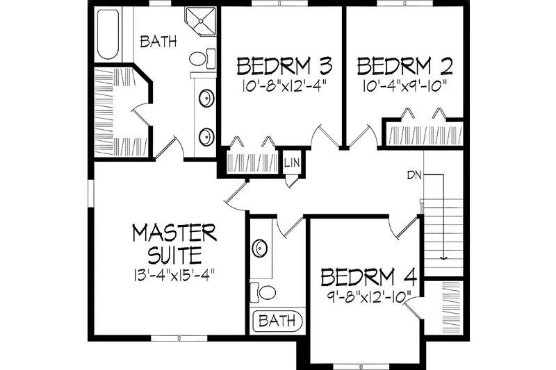 Home Plan - Floor Plan - Upper Floor for Country House Plan #51-860 - 4 bed, 2.5 bath