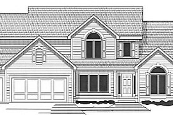 Exterior - Front Elevation for Traditional House Plan #67-414 - 4 bed, 3 bath