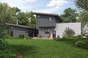 Exterior - Rear Elevation for Contemporary House Plan #48-693 - 3 bed, 3 bath