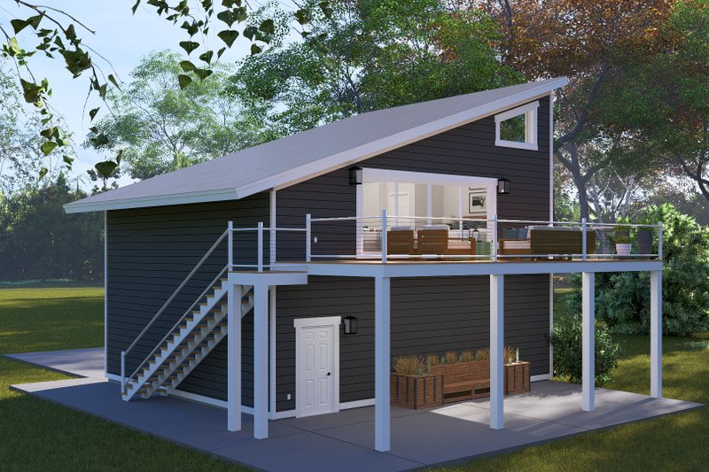 House Design - Exterior - Rear Elevation for Modern House Plan #1060-283, 1.5 bath