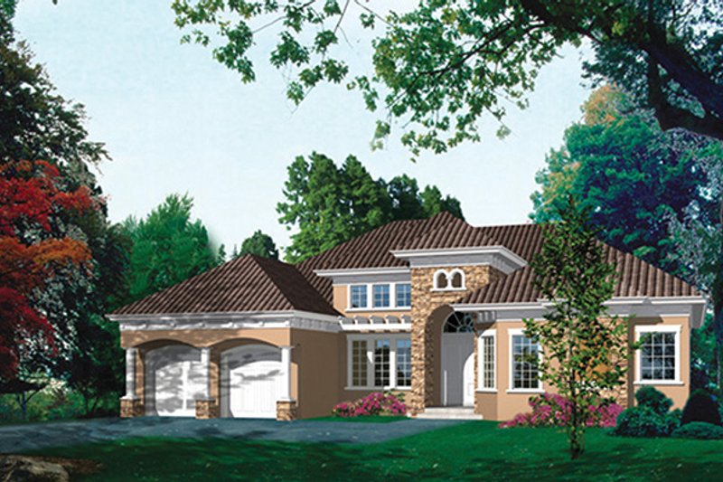 Dream House Plan - Exterior - Front Elevation 3 for Mediterranean House Plan #417-811 - 3 bed, 3 bath