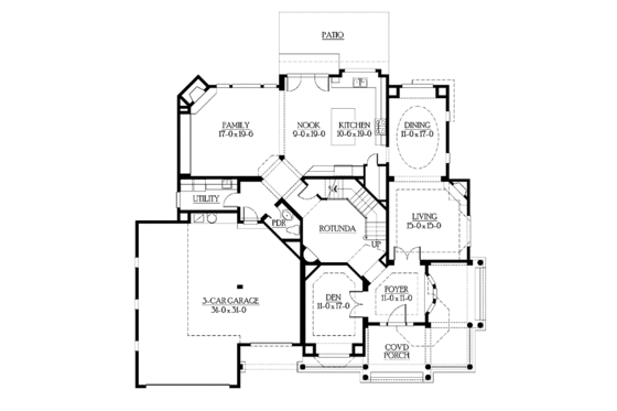 Floor Plan - Main Floor for Victorian House Plan #132-476 - 4 bed, 3.5 bath