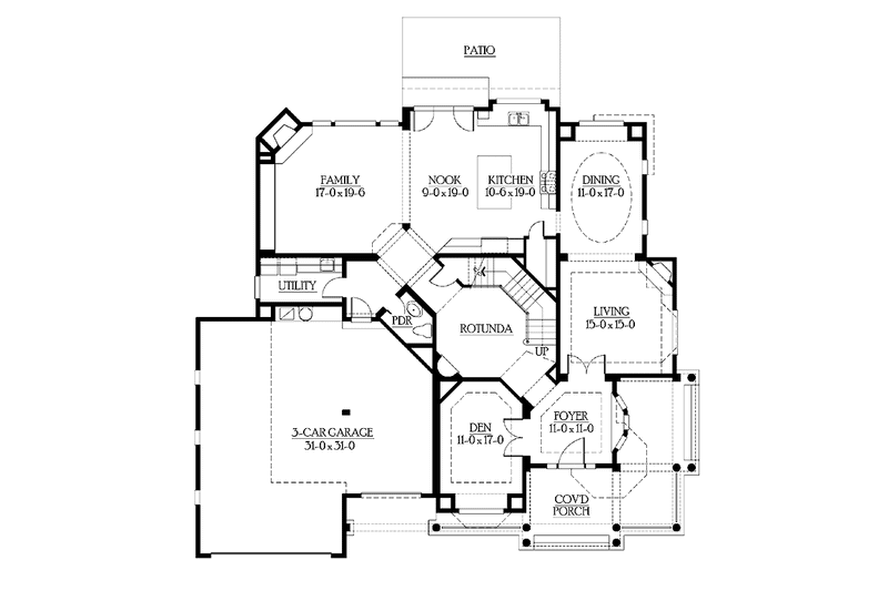 Dream House Plan - Floor Plan - Main Floor for Victorian House Plan #132-476 - 4 bed, 3.5 bath
