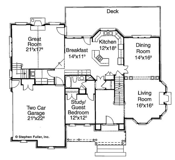Dream House Plan - Classical Floor Plan - Main Floor Plan #429-206