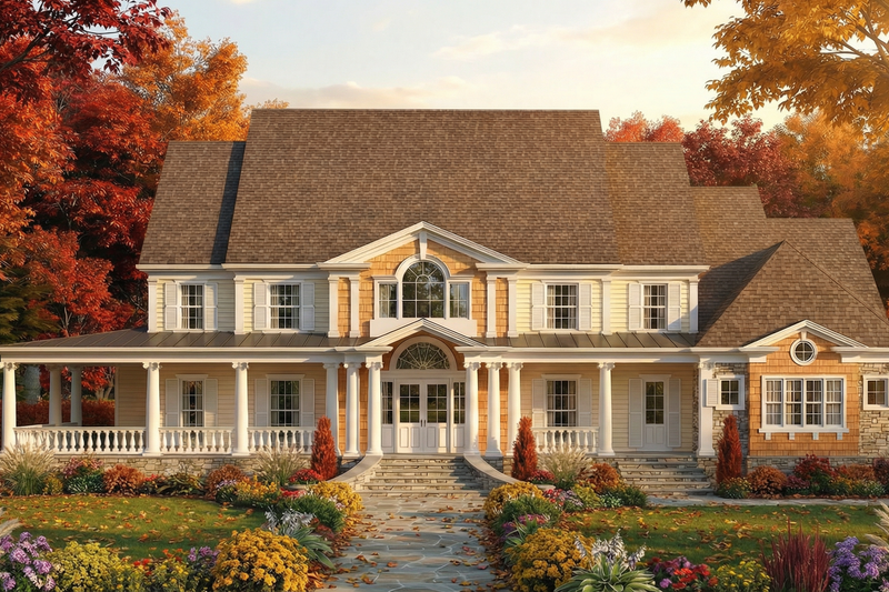 Architectural House Design - Exterior - Front Elevation 2 for Colonial House Plan #119-412 - 5 bed, 5.5 bath