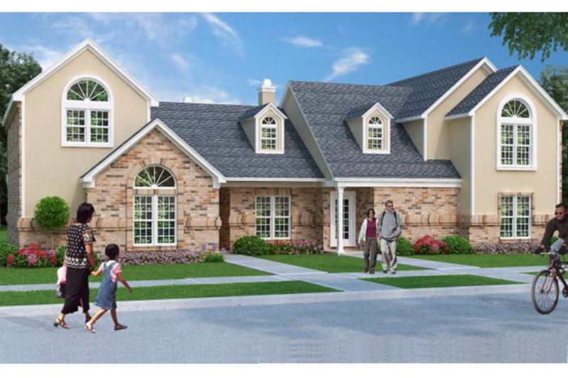 Home Plan - Exterior - Front Elevation 3 for Traditional House Plan #45-411 - 5 bed, 4 bath