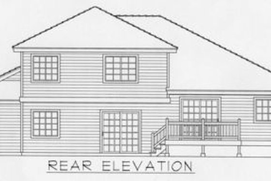 Exterior - Rear Elevation for Traditional House Plan #112-132 - 4 bed, 3 bath