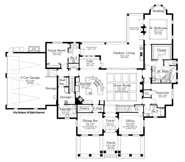 Home Plan - Mediterranean Floor Plan - Main Floor Plan #1058-86